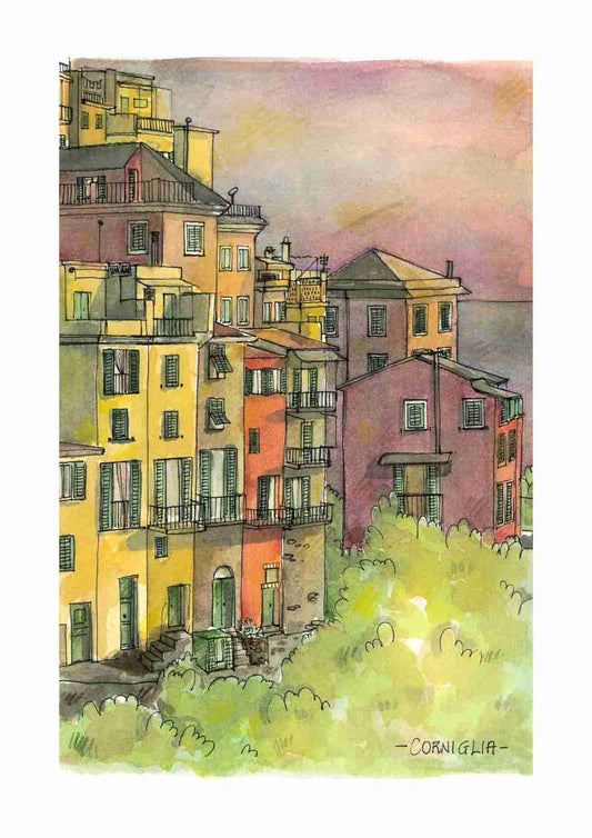 Postal del puerto de Riomaggiore