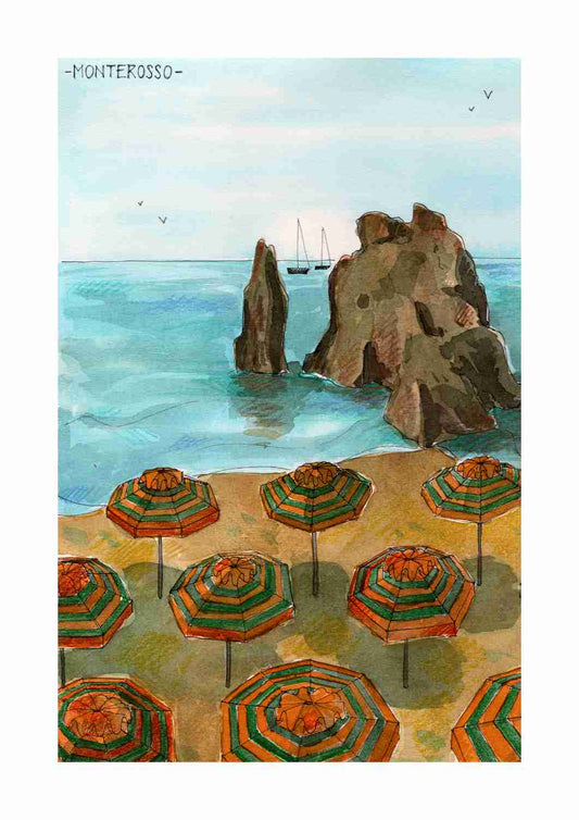 Postal del puerto de Riomaggiore