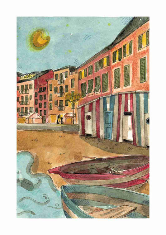 Postal del puerto de Riomaggiore