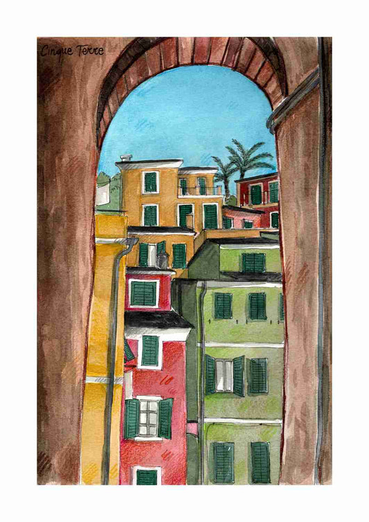 Postal del puerto de Riomaggiore