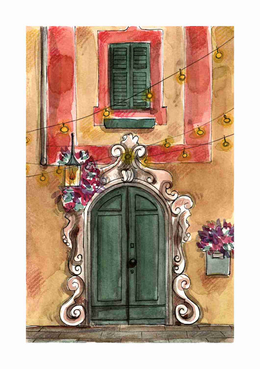 Postal del puerto de Riomaggiore